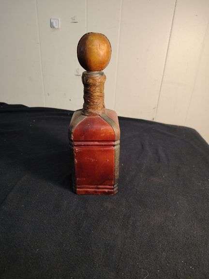 Vintage Italian leather covered decanter
