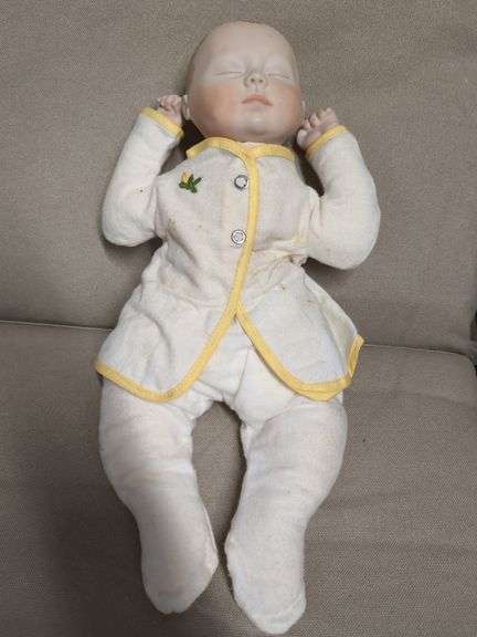Porcelain baby doll marked Original by Joyce Wolf 16"