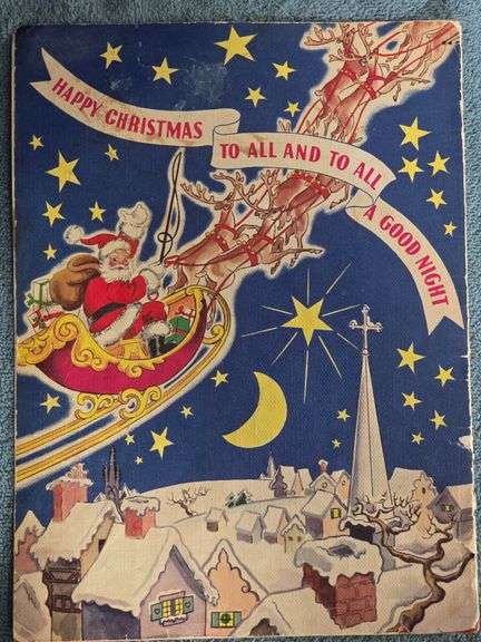 Vintage T'was the Night before Christmas Book/Toy Car