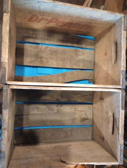 Dr. Pepper and Hires Root Beer Wood crates 17 1/2"×11 1/2"×10"