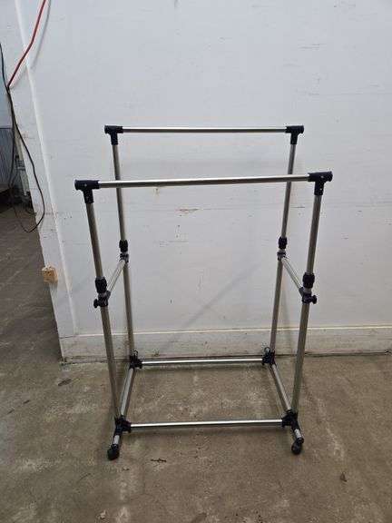 Double Pole Adjustable Clothes Rack