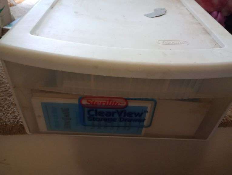 Sterilite storage drawer with miscellaneous