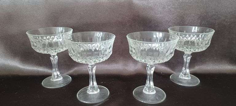 Crystal Water Pitcher and 6 Champange Sherbert Glasses