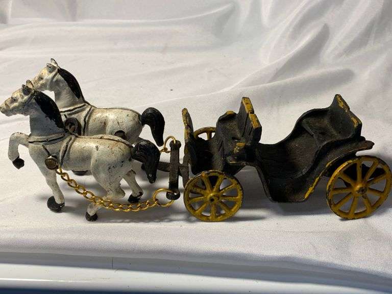 Vintage Metal Horse Carriage