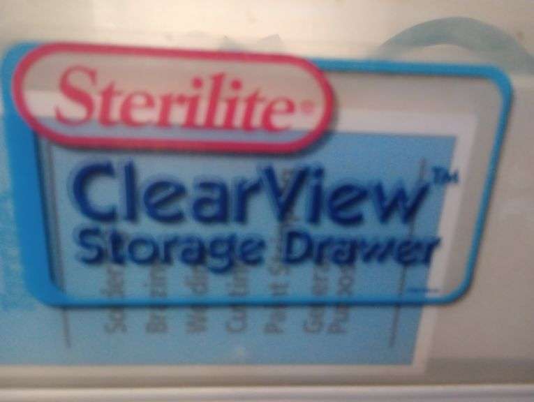 Sterilite storage drawer with miscellaneous