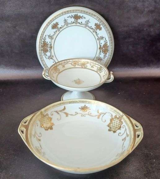 7 Pieces, Nippon Handpainted Gold