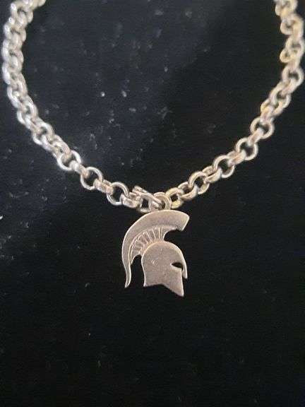 Sterling Silver MSU Spartans Bracelet