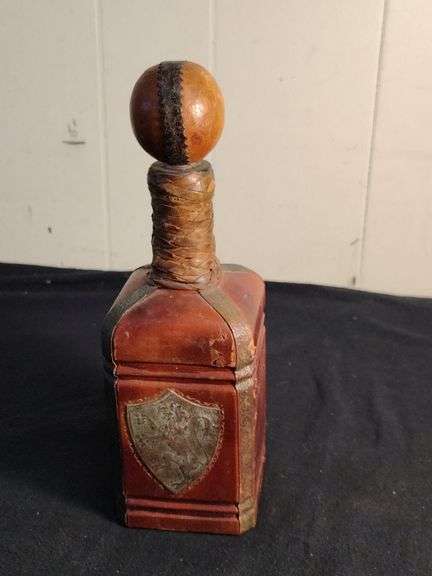 Vintage Italian leather covered decanter
