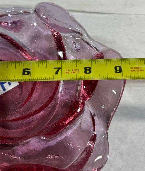 Vintage 1960’s Fenton Art Glass Swirl Astray in Colonial Pink 9”Wide