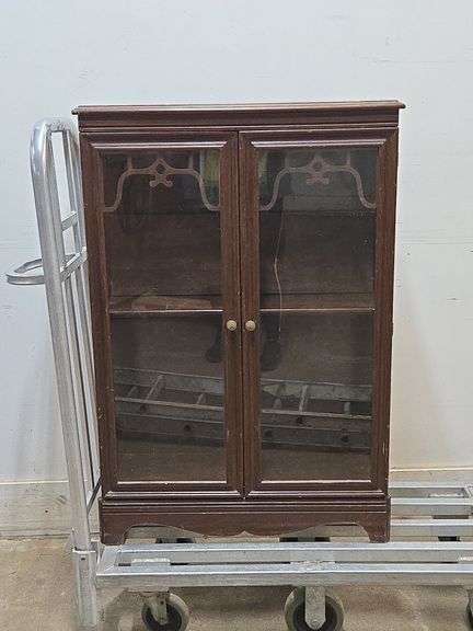 Vintage Wooden Curio Cabinet