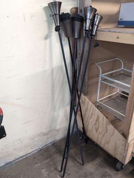 Lot of 5 tiki torches