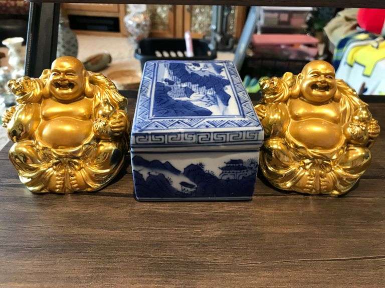 2 Laughing Buddha’s & Trinket Box