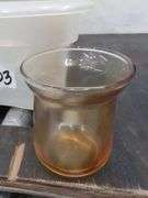 Crystal and Amber glass tealight holders, Lenox vase. 1c