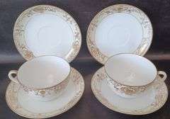 Nippon Christmas Ball 4 saucers, 2 cups 3 bread and butter plates
