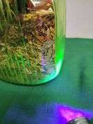 2 Vintage counter jars- 1 is Vaseline glass