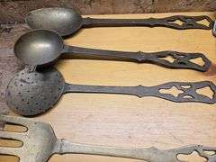 Large Hanging Utensils and Vintage Silverware.(BIN) $15