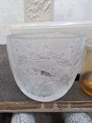 Crystal and Amber glass tealight holders, Lenox vase. 1c