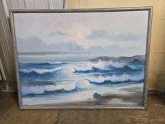 Signed & Framed Original Oil Ocean Painting