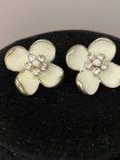 Enameled flower necklace & earrings