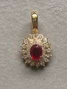 2 red stone pendants