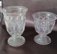EAPG Ribbon Candy Spooner and Wheat Pattern Platter and Wiltonware Pineapple Tray.