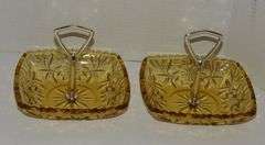 Matching Amber Snack Dishes (Sawtooth Edge)