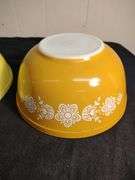 2 Pyrex bowls-- 1- 1971 "Butterfly Gold" 1- 1945-50 yellow