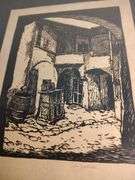 Signed wood block print 17 1/2"×14 1/2"
