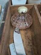 Antique wood flatware divider, includes contents. 1b