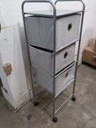 Metal utility cart with 3 fabric drawers