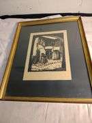 Signed wood block print 17 1/2"×14 1/2"
