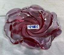 Vintage 1960’s Fenton Art Glass Swirl Astray in Colonial Pink 9”Wide