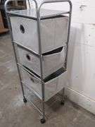 Metal utility cart with 3 fabric drawers