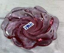 Vintage 1960’s Fenton Art Glass Swirl Astray in Colonial Pink 9”Wide