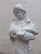 Mother and child porcelain statue with wood base 10.5" tall. 1b