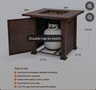 Topshak 28" Gas Fire Pit Table . 4E