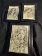 3 Signed silk prints