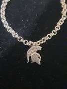 Sterling Silver MSU Spartans Bracelet