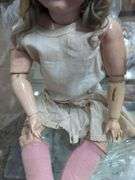 Vintage porcelain and wood doll approx 25"