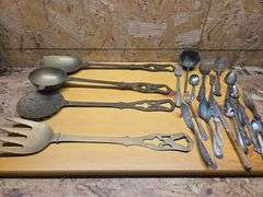 Large Hanging Utensils and Vintage Silverware.(BIN) $15