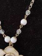 Enameled flower necklace & earrings