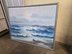 Signed & Framed Original Oil Ocean Painting