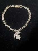 Sterling Silver MSU Spartans Bracelet