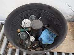 Decorative hose pot 18.5" dia with landscape lights. 2a