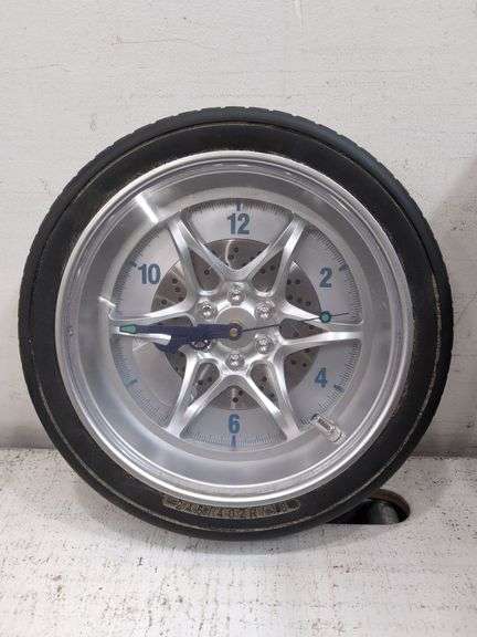 14" tire rim clock. 1b