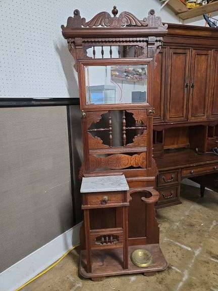 Antique Carved Wood Hall Stand (BIN $275)