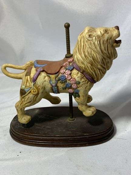 Vintage Colorful Carousel Lion