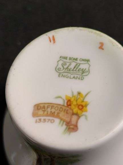 Daffodil Lime Shelly cup and saucer