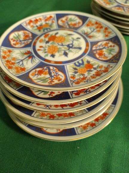 Oriental set of dishes 12 dessert plates 11 sandwich plates