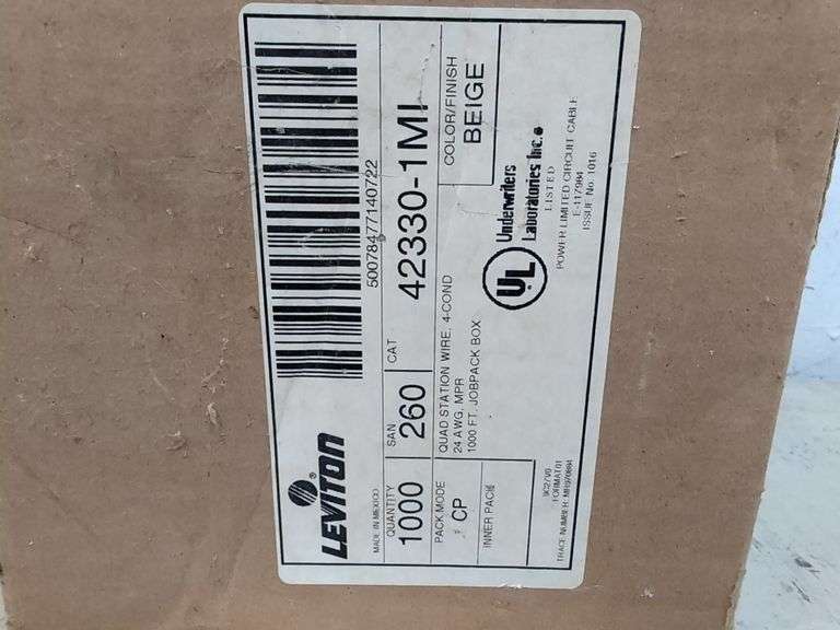 Leviton quad station wire, beige, wire stripper. 3a
